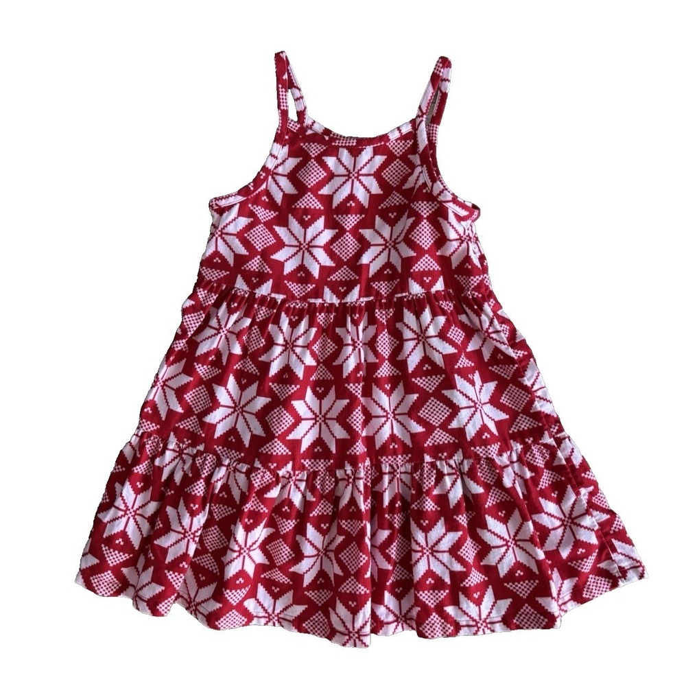 Hanna Andersson Red White Holiday Christmas Dress Size 5‎